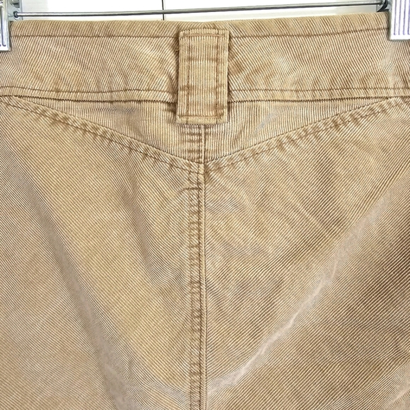 Gap 90s‎ Y2K Rubbed Denim Mini Pencil Skirt XS/S Khaki Tan Retro Office Indie - Picture 2 of 6